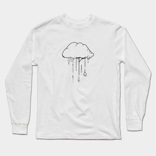 cloud love, cute cloud ,just distribute love , black line art Long Sleeve T-Shirt